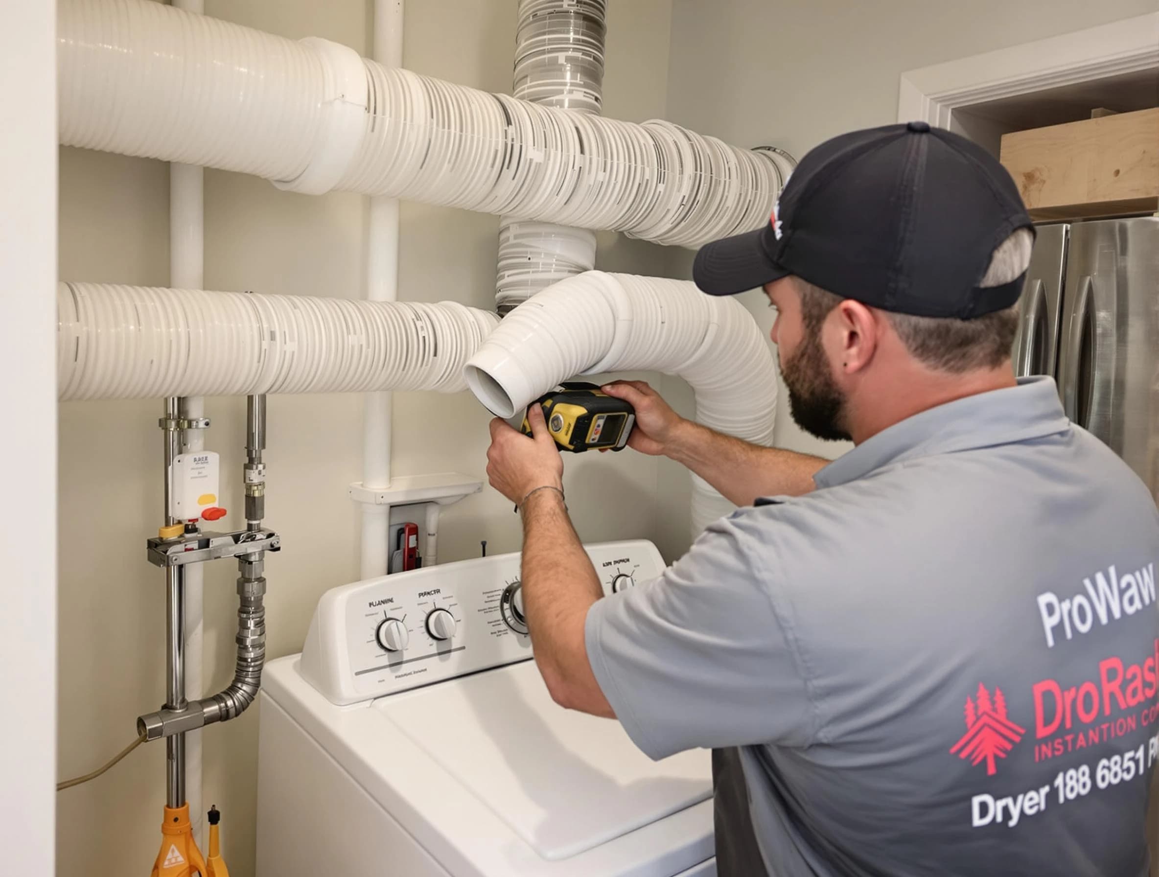 Professional dryer vent hose installation by Roy Dryer Vent Cleaning in Roy